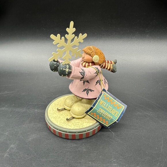 Williraye Snowdancing Little Girl 2001 Winter Skating Figurine Snowflake Vintage - Picture 1 of 10